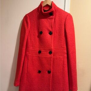 Ann Taylor Bold Red Pea Coat